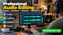 clean denoise dehum, edit raw audiobook, podcast, voice over adobe audition pro