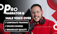 record conversational male voiceover, elearning and educational content narrator