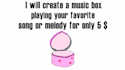 create a music box audio playing your favourite song or melody