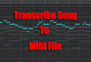 transcribe any song to midi file