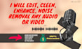 edit, clean, repair, enhance noise removal any audio or video