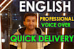 record a dramatic voice over in english