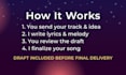 write custom song lyrics and melody and record vocals