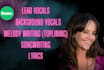 be your female singer, lead, hook or harmonies