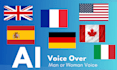 record ai voice over in many languages