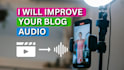 fix audio editing to remove background noise, wind, echo, repair, clean, fix