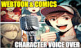 voice your webtoon, webcomic, graphic novel