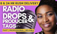 record radio drops female voice over