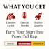 write powerful hip hop, rap or pop lyrics for your next hit