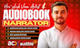 be your acx, audible audiobook narrator in hindi or american male voice over