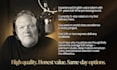 record a deep mature professional american male voiceover for commercials