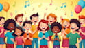 create  engaging songs for kids with a childlike voice