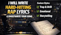 write catchy rap lyrics or a full song in your style
