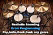 program realistic rock, pop, funk etc drums in midi, audio
