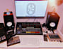program drums with analogue drum machines and samplers