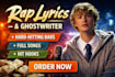 write rap lyrics and be your ghostwriter rap songwriter