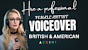 record a warm and professional british english female voice over