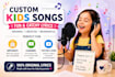 write custom children songs and lyrics for kids