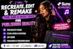 recreate edit remake your suno ai  music track for publishing quality