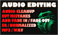 professionally edit, clean, and enhanced your audio