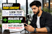 convert text to speech real human voice in audio file