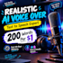 convert text to realistic ai voice over in 24 hours