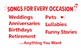create a custom song for wedding, aniversary, etc