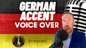 record a human male voice over in english with a german accent