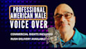 record a full service american male voice over  narration