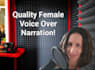 record a professional female voiceover in english or spanish