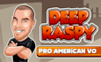 deliver a gritty raspy american male voice over or narration