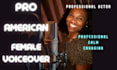 record a female voice over that is american and professional