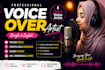 record clear female voice over for youtube and commercials