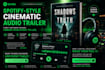 create a cinematic spotify style audio trailer for your book