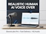 create a realistic human ai voice over with elevenlabs pro