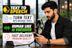 convert text to speech real human voice in audio file