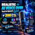 convert text to realistic ai voice over in 24 hours