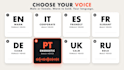 create a natural ai voice over in 10 languages