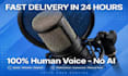 do professional human american voice over in my own voice
