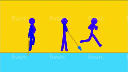 Sticky_fish: I will make a stickman animation frame by frame of your choice  for $25 on