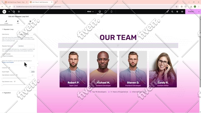 Immagine del campione di lavoro