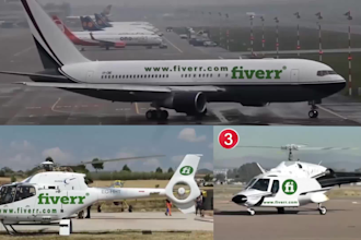 add your logo on a  airplane and helicopter