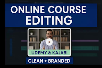 edit your online course videos with branded intros and clean cuts for udemy etc
