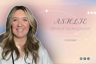 deliver a female woman actress medical spokesperson video actor