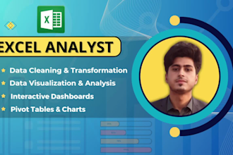 make dynamic excel dashboards, pivot tables, excel graphs charts, vba and macros