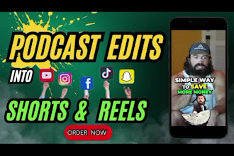 do short video editing, instagram reels, youtube shorts, podcast, tik tok editor