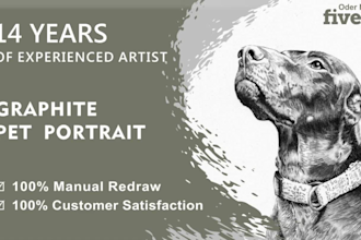 draw an attractive pencil pet portrait of your dog, cat or any pet