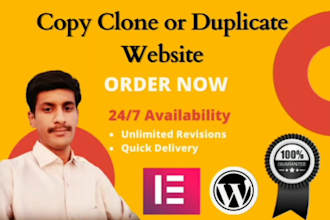 redesign, copy, clone or duplicate website using wordpress with elementor expert
