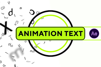 text animation, add titles, graphic design for video intros