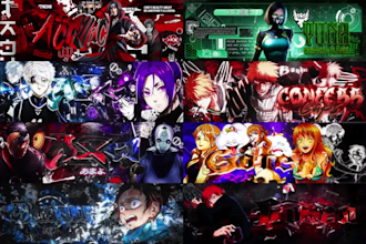 do an attractive anime banner or header and pfp